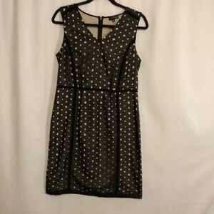 The Limited dress womens SZ 6 sheath classic black & nude eyelet Y2K 90's